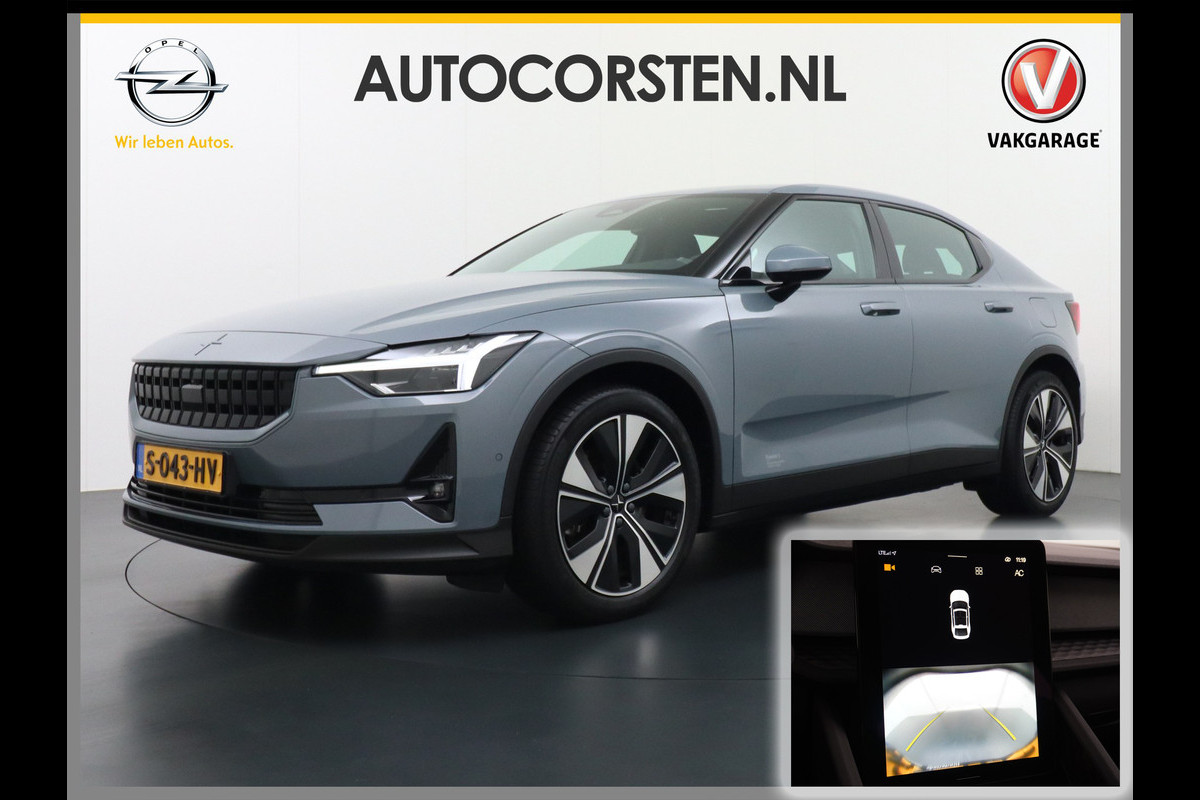 Polestar 2 Long Range 78kWh Soh 96% Carplay Android Auto Cruise Control Keyless Navi Ecc 360°Camera 19"LM Led-Pixel PDC Elektr.Klep Google  Blindspot Monitoring Stoelverwarming Regen-Lichtsensor Virtual-Cockpit Hill-Assist Lane Assist Origineel Nederlandse Auto Tot 150kw snel laden 1.500KG Trekvermogen €54.400 nieuwprijs
