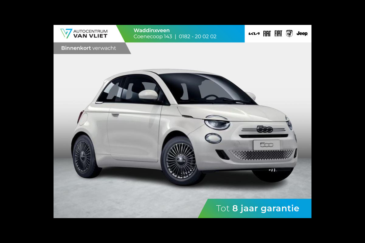 Fiat 500 1.0 Hybrid Torino | Private Lease € 387,- | New | Clima | Carplay | PDC | Priv Glass | Ice White