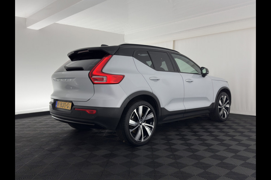 Volvo XC40 Recharge P8 AWD R-Design {SOH-89%} [ 3-Fase ] (INCL-BTW) *PANO | LEATHER-MICROFIBRE | DIGI-COCKPIT | FULL-LED | MEMORY-PACK | TOP-VIEW | CARPLAY | NAVI-FULLMAP | ECC | PDC | KEYLESS | HEATED-SPORTSEATS | BLIS | 20"ALU*
