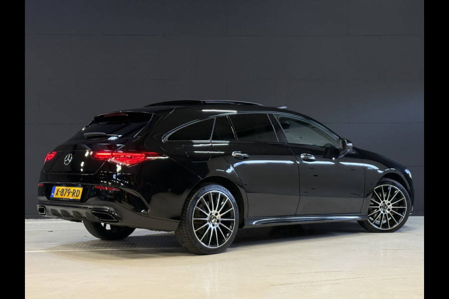 Mercedes-Benz CLA-Klasse Shooting Brake 250 e AMG | Pano | Sfeerverlichting | Burmester | 360 Camera | Adaptive cruise | Elektr. stoelen + memory | Stoelverwarming | Full LED