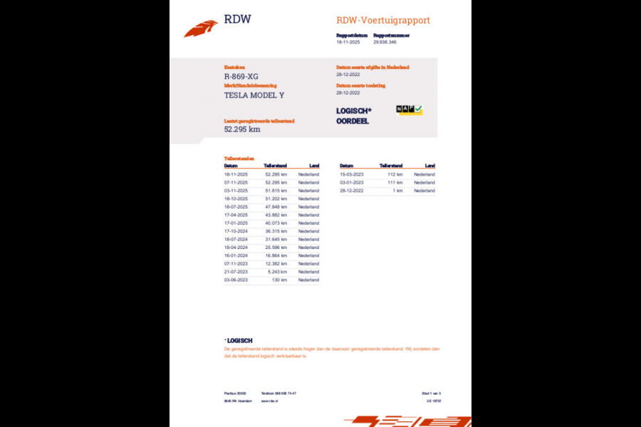 Tesla Model Y Performance AWD 75 kWh 93% SOH NL-AUTO Tesla Garantie