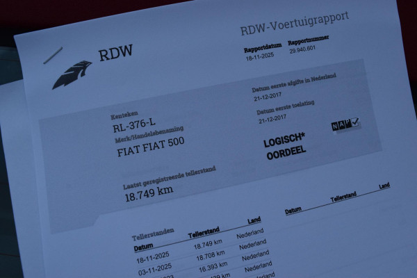 Fiat 500C 80pk Lounge|Orig NL|1e eig.|Lage km!