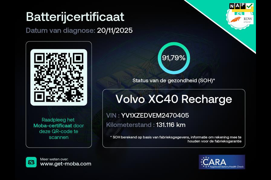 Volvo XC40 Recharge P8 AWD R-Design Panoramadak Vol Leder 92% SOH NL-Auto Rijklaarprijs!