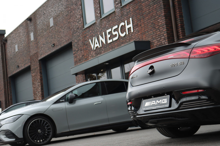 Mercedes-Benz EQE AMG 53 4MATIC+ 90 kWh | 72500,- Ex | MBUX Hyperscreen | Airmatic | Achterasbesturing | Distronic+ | Massage | Memory | Burmester | Stoelventilatie | HUD | Digital Light | Warmtepomp | Surround Camera |