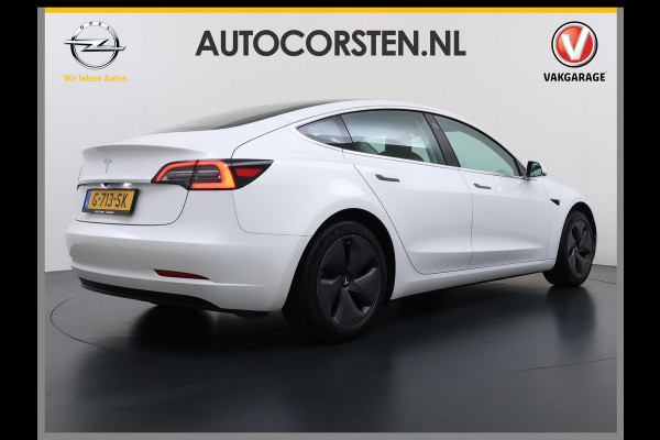 Tesla Model 3 RWD SR+ 60kWh 325PK Lmv 18" AutoPilot Leder PanoDak Adaptive-Cruise Lmv Camera's Elektr.-Stuur+Stoelen+Spiegels+Geheugen+Easy-En Navi LED Comfortstoelen ACC DAB Keyless en Voorverwarmen interieur via App One-Pedal-Drive Origineel Nederlandse auto tot 11kw laden thuis! Garantie Accu tot 10-12-2027 max 160.000km 1.584kg licht!