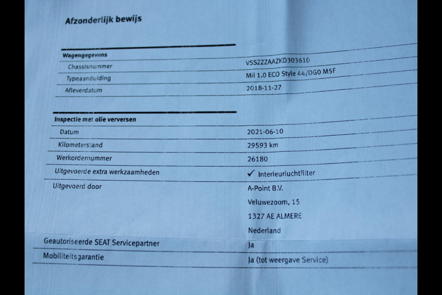 Seat Mii 1.0 Style Intense | AIRCO | CRUISE CONTROL |