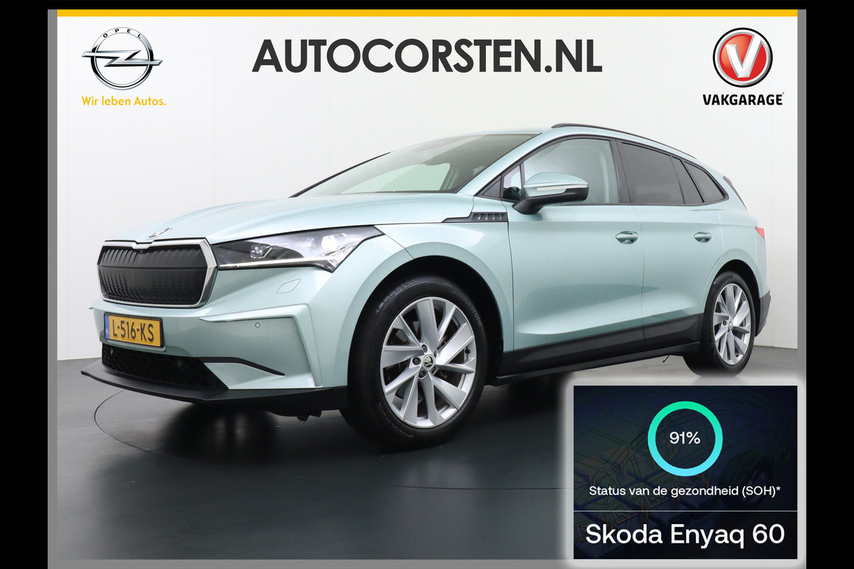 Škoda ENYAQ iV 60 180PK Apple Carplay Android NaviCamera 20" Matrix-Led Pdc-a+v Ecc Lmv Parkeerpakket Stoel+Stuurverwarming Comfortpakket Sport SOH 91% Lichtpakket Dab Keyless advanced Bluetooth Cruise ControlRijstrooksensor Connected services Privacy Glas 1e Eigenaar Nieuwprijs €45.125 Origineel Nederlandse Auto