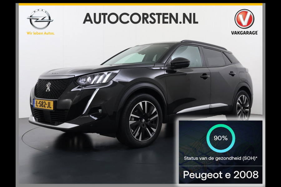 Peugeot e-2008 EV GT Pack 50kWh SOH 90% Pano-Dak+Schuifdak Apple Carplay Android Auto Navi Ecc Adap.Cruise 360°Camera Stoelverwarming Blindspot Privacy Glas Lmv 18" Lane Assist Keyless Bluetooth Pack Safety Plus 1e Eigenaar 100% Dealeronderhouden Origineel Nederlandse Auto