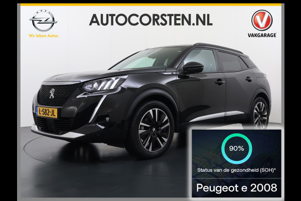 Peugeot e-2008 EV GT Pack 50kWh SOH 90% Pano-Dak+Schuifdak Apple Carplay Android Auto Navi Ecc Adap.Cruise 360°Camera Stoelverwarming Blindspot Privacy Glas Lmv 18" Lane Assist Keyless Bluetooth Pack Safety Plus 1e Eigenaar 100% Dealeronderhouden Origineel Nederlandse Auto