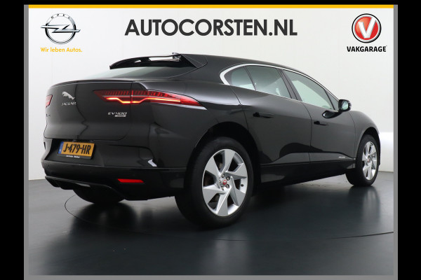 Jaguar I-PACE EV400 400pk SE 90kWh AWD Leer+Elektr. Meridian®-Audio Apple Carplay Android Auto Navi Led-v+a Ecc Camera Cruise Control Keyless Pdc Lmv Led Bordherkenning Elektrische-Achterklep koplampreiniging Lane-Assist App-Connect ECT Voorverwarming/koeling WiFi DigiDash DAB 4WD 1e Eigenaar Origineel Nederlandse Auto € 90.000 nieuw!