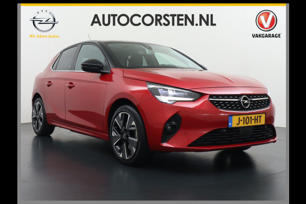 Opel CORSA-E 50kWh Leer Pano-dak 360°Camera Elegance Zwart Dak Navi Ecc Apple Carplay Android Auto Cruise Control SOH 90% Stoel+Stuurverwarming DAB+ Pdc Lmv Led Origineel Nederlandse Auto