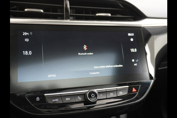 Opel CORSA-E 50kWh Leer Pano-dak 360°Camera Elegance Zwart Dak Navi Ecc Apple Carplay Android Auto Cruise Control SOH 90% Stoel+Stuurverwarming DAB+ Pdc Lmv Led Origineel Nederlandse Auto