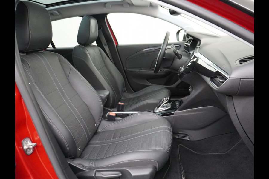 Opel CORSA-E 50kWh Leer Pano-dak 360°Camera Elegance Zwart Dak Navi Ecc Apple Carplay Android Auto Cruise Control SOH 90% Stoel+Stuurverwarming DAB+ Pdc Lmv Led Origineel Nederlandse Auto
