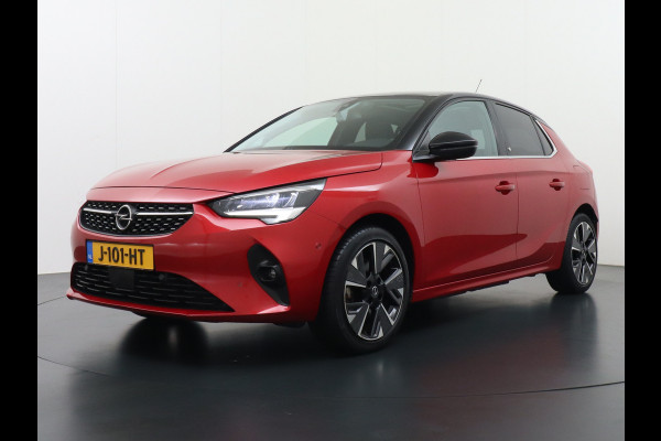 Opel CORSA-E 50kWh Leer Pano-dak 360°Camera Elegance Zwart Dak Navi Ecc Apple Carplay Android Auto Cruise Control SOH 90% Stoel+Stuurverwarming DAB+ Pdc Lmv Led Origineel Nederlandse Auto