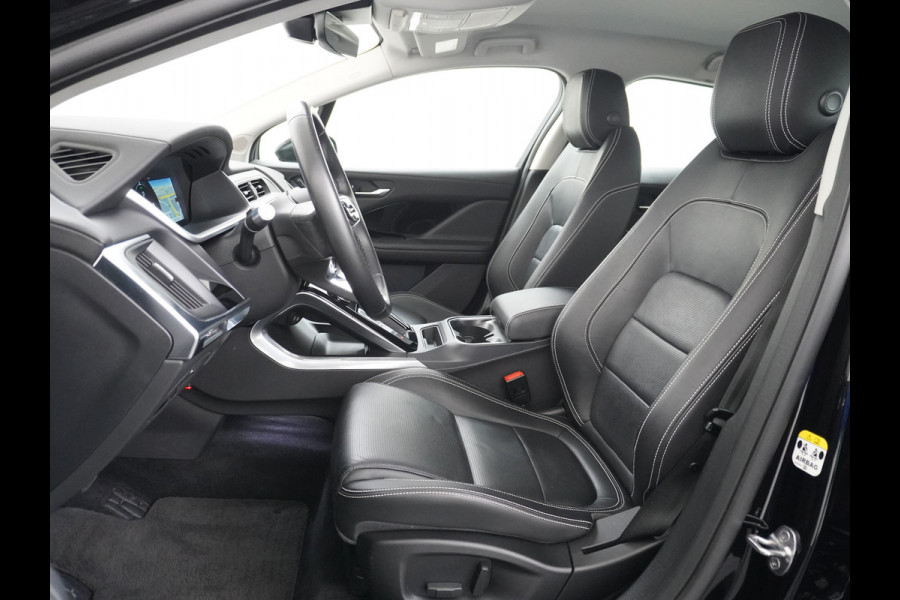 Jaguar I-PACE EV400 400pk SE 90kWh AWD Leer+Elektr. Meridian®-Audio Apple Carplay Android Auto Navi Led-v+a Ecc Camera Cruise Control Keyless Pdc Lmv Led Bordherkenning Elektrische-Achterklep koplampreiniging Lane-Assist App-Connect ECT Voorverwarming/koeling WiFi DigiDash DAB 4WD 1e Eigenaar Origineel Nederlandse Auto € 90.000 nieuw!