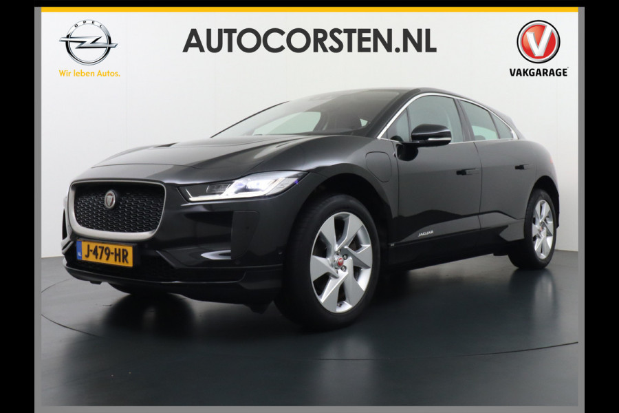 Jaguar I-PACE EV400 400pk SE 90kWh AWD Leer+Elektr. Meridian®-Audio Apple Carplay Android Auto Navi Led-v+a Ecc Camera Cruise Control Keyless Pdc Lmv Led Bordherkenning Elektrische-Achterklep koplampreiniging Lane-Assist App-Connect ECT Voorverwarming/koeling WiFi DigiDash DAB 4WD 1e Eigenaar Origineel Nederlandse Auto € 90.000 nieuw!