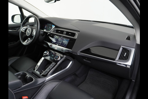 Jaguar I-PACE EV400 400pk SE 90kWh AWD Leer+Elektr. Meridian®-Audio Apple Carplay Android Auto Navi Led-v+a Ecc Camera Cruise Control Keyless Pdc Lmv Led Bordherkenning Elektrische-Achterklep koplampreiniging Lane-Assist App-Connect ECT Voorverwarming/koeling WiFi DigiDash DAB 4WD 1e Eigenaar Origineel Nederlandse Auto € 90.000 nieuw!