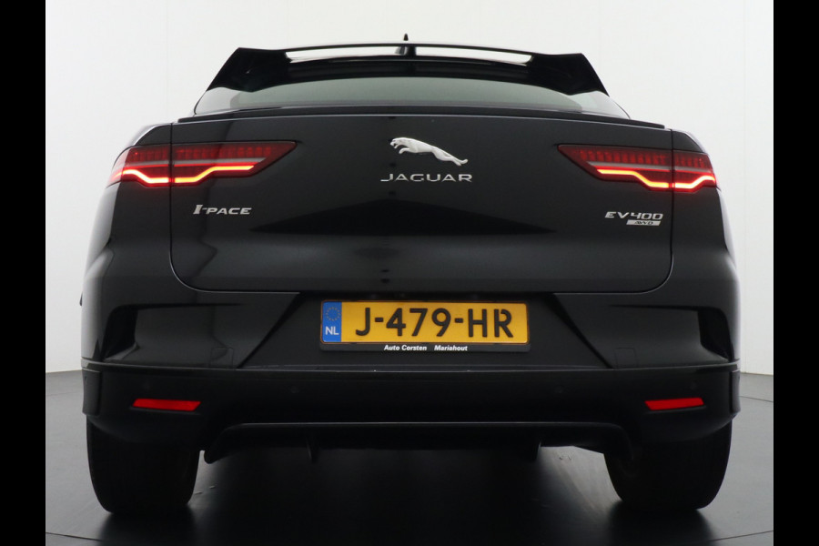 Jaguar I-PACE EV400 400pk SE 90kWh AWD Leer+Elektr. Meridian®-Audio Apple Carplay Android Auto Navi Led-v+a Ecc Camera Cruise Control Keyless Pdc Lmv Led Bordherkenning Elektrische-Achterklep koplampreiniging Lane-Assist App-Connect ECT Voorverwarming/koeling WiFi DigiDash DAB 4WD 1e Eigenaar Origineel Nederlandse Auto € 90.000 nieuw!