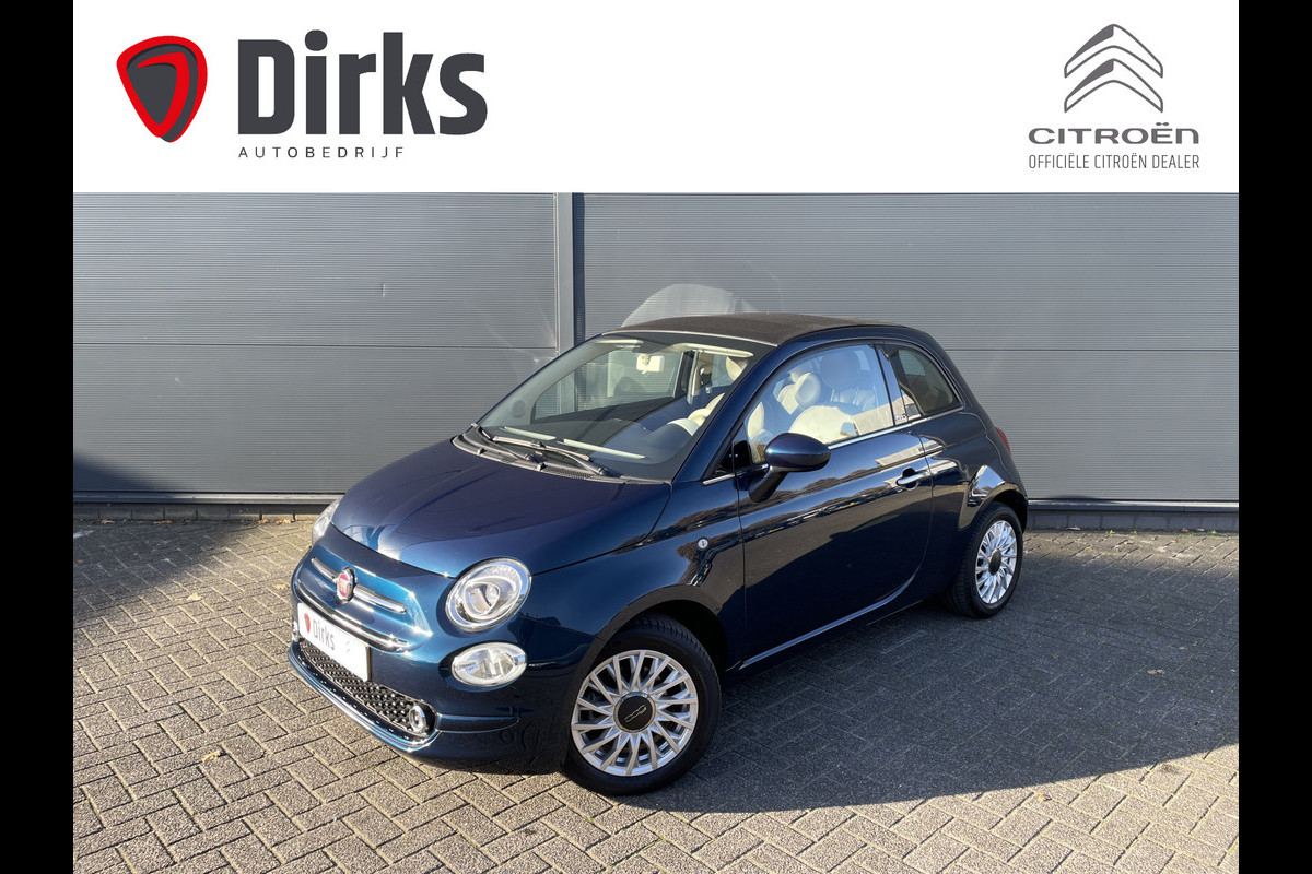 Fiat 500C 86pk Lounge (Navigatie - Leder - Stoelverwarming - Apple Carplay - Airco - Cruise Controle - 15"velgen)