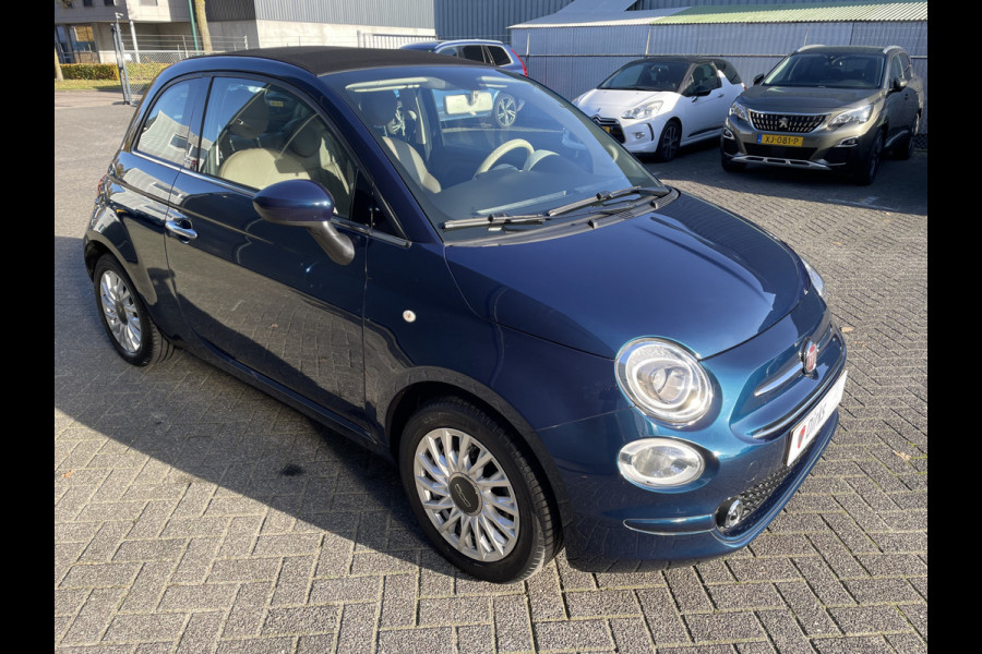 Fiat 500C 86pk Lounge (Navigatie - Leder - Stoelverwarming - Apple Carplay - Airco - Cruise Controle - 15"velgen)