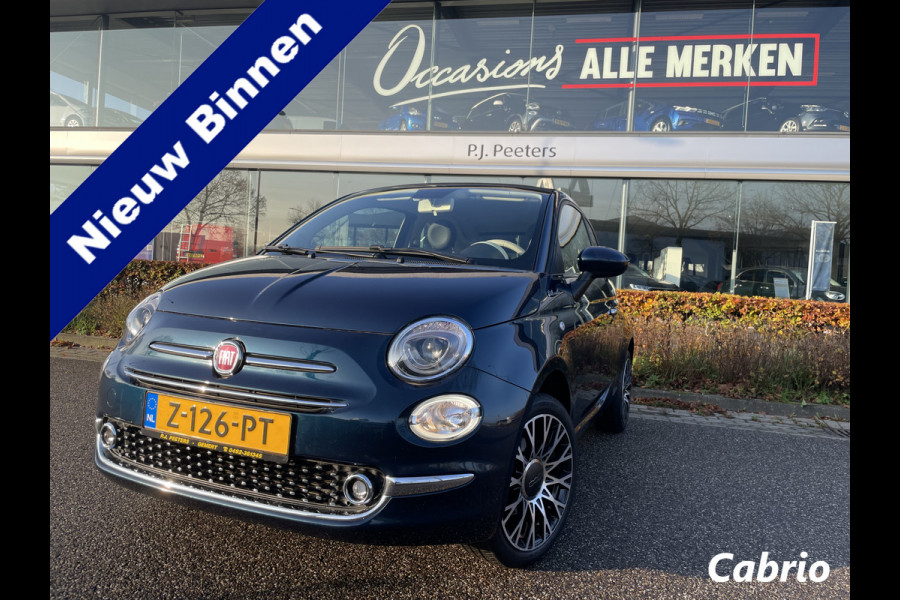Fiat 500C 1.0 Hybrid dolcivita Airco - Cruise control - Parkeersensoren achter - Open dak - Bluetooth - Navigatiesysteem - Mistlampen voor - Stuur multifunctioneel - Elektrische ramen voor - Stuur leder - Licht metalen vel