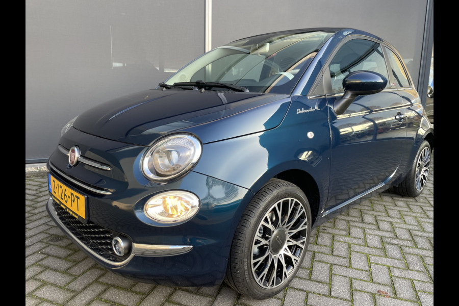 Fiat 500C 1.0 Hybrid dolcivita Airco - Cruise control - Parkeersensoren achter - Open dak - Bluetooth - Navigatiesysteem - Mistlampen voor - Stuur multifunctioneel - Elektrische ramen voor - Stuur leder - Licht metalen vel