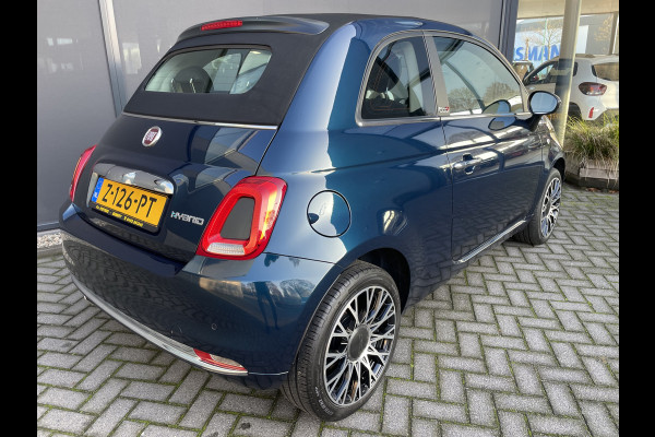 Fiat 500C 1.0 Hybrid dolcivita Airco - Cruise control - Parkeersensoren achter - Open dak - Bluetooth - Navigatiesysteem - Mistlampen voor - Stuur multifunctioneel - Elektrische ramen voor - Stuur leder - Licht metalen vel