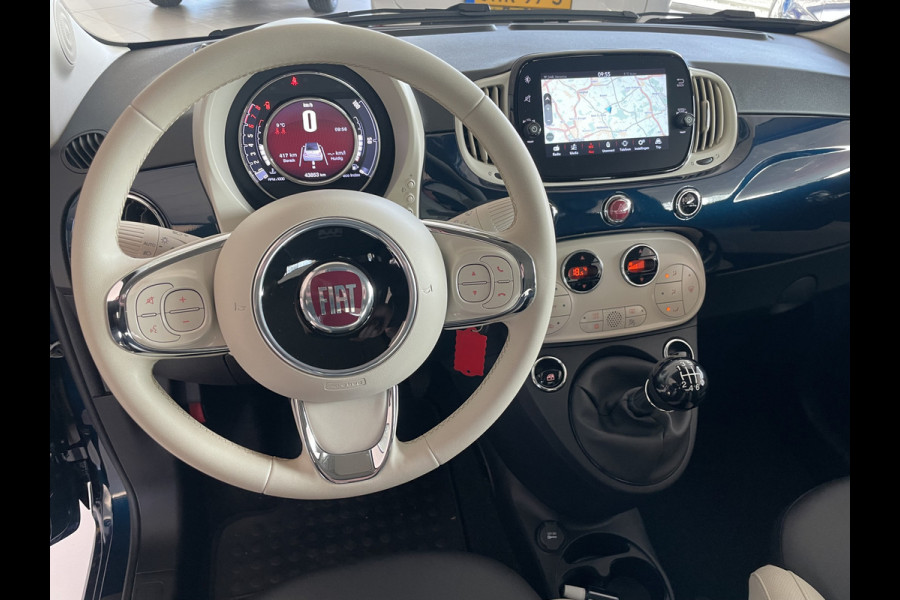 Fiat 500C 1.0 Hybrid dolcivita Airco - Cruise control - Parkeersensoren achter - Open dak - Bluetooth - Navigatiesysteem - Mistlampen voor - Stuur multifunctioneel - Elektrische ramen voor - Stuur leder - Licht metalen vel