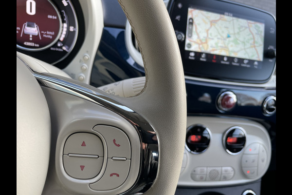 Fiat 500C 1.0 Hybrid dolcivita Airco - Cruise control - Parkeersensoren achter - Open dak - Bluetooth - Navigatiesysteem - Mistlampen voor - Stuur multifunctioneel - Elektrische ramen voor - Stuur leder - Licht metalen vel