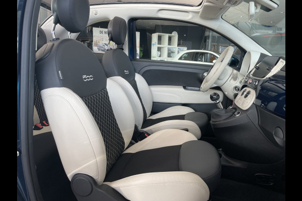 Fiat 500C 1.0 Hybrid dolcivita Airco - Cruise control - Parkeersensoren achter - Open dak - Bluetooth - Navigatiesysteem - Mistlampen voor - Stuur multifunctioneel - Elektrische ramen voor - Stuur leder - Licht metalen vel