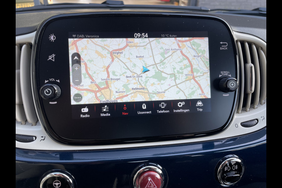 Fiat 500C 1.0 Hybrid dolcivita Airco - Cruise control - Parkeersensoren achter - Open dak - Bluetooth - Navigatiesysteem - Mistlampen voor - Stuur multifunctioneel - Elektrische ramen voor - Stuur leder - Licht metalen vel