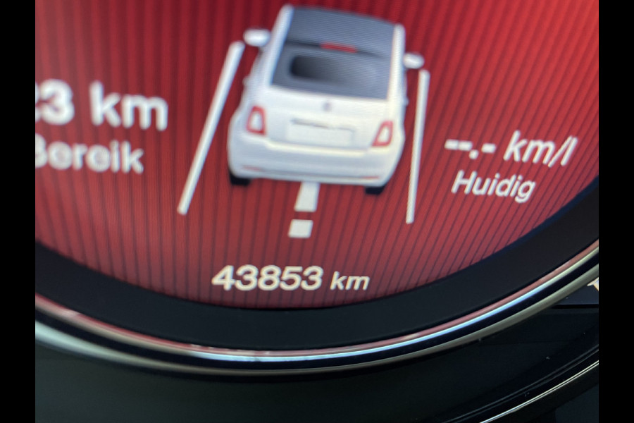 Fiat 500C 1.0 Hybrid dolcivita Airco - Cruise control - Parkeersensoren achter - Open dak - Bluetooth - Navigatiesysteem - Mistlampen voor - Stuur multifunctioneel - Elektrische ramen voor - Stuur leder - Licht metalen vel