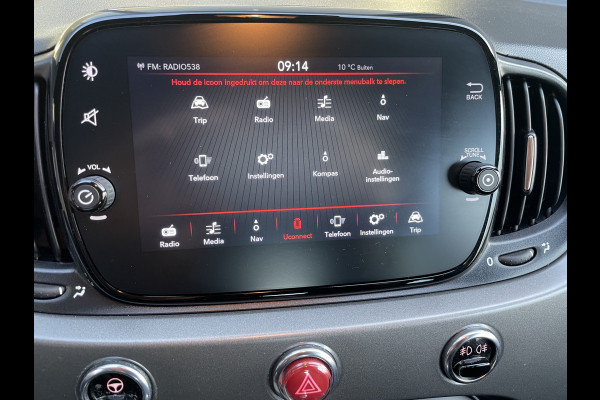 Fiat 500C 1.0 Hybrid sport Airco - Cruise control - Open dak - Parkeersensoren achter - Mistlampen voor - Stuur leder - Stuur multifunctioneel - Bluetooth - Licht metalen velgen 15 inch