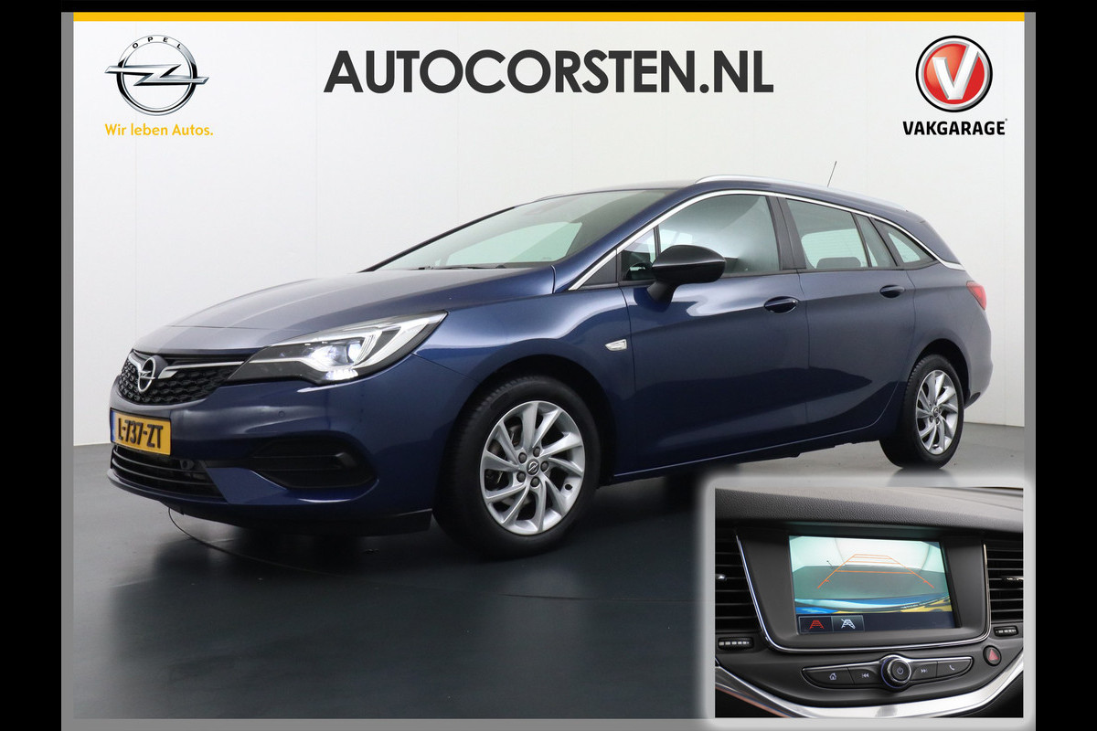 Opel Astra Sports Tourer 1.4T 145pk Navi Camera Lane-dep. Keyless 1/2Leer CruiseControl Led Bluetooth Pdc Apple/Android Aut.Verlichting Isofix Elek.Ramen Ecc Tel. Usb 16''LM Business Elegance