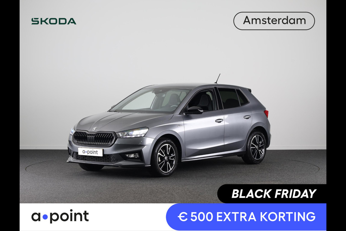 Škoda Fabia 1.0 TSI Monte Carlo 95 pk | Private lease vanaf Verlengde garantie | Navigatie via App | Parkeersensoren | Achteruitrijcamera | LED koplampen | Stoelverwarming |
