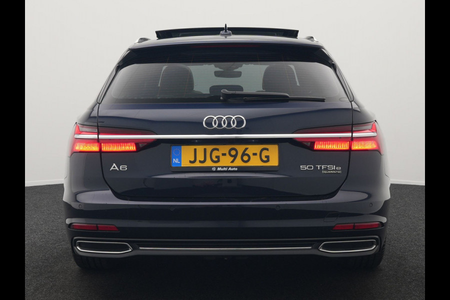 Audi A6 Avant 50 TFSI e quattro S Line Panodak Plug In Hybrid 300pk PHEV | Trekhaak | Head Up | Bang & Olufsen | Lederen Sportstoelen Verwarmd | Adaptive Cruise | Apple Carplay | Camera | Blis | Navigatie | Virtual | DAB |
