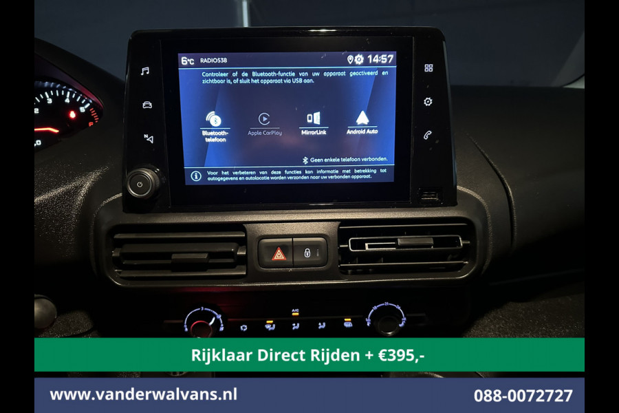 Peugeot Partner 1.5 BlueHDI 102pk L1H1 Euro6 *Rijklaar Direct Rijden* Airco | Imperiaal | Apple Carplay | Parkeersensoren,  Android Auto, Trekhaak, Cruisecontrol