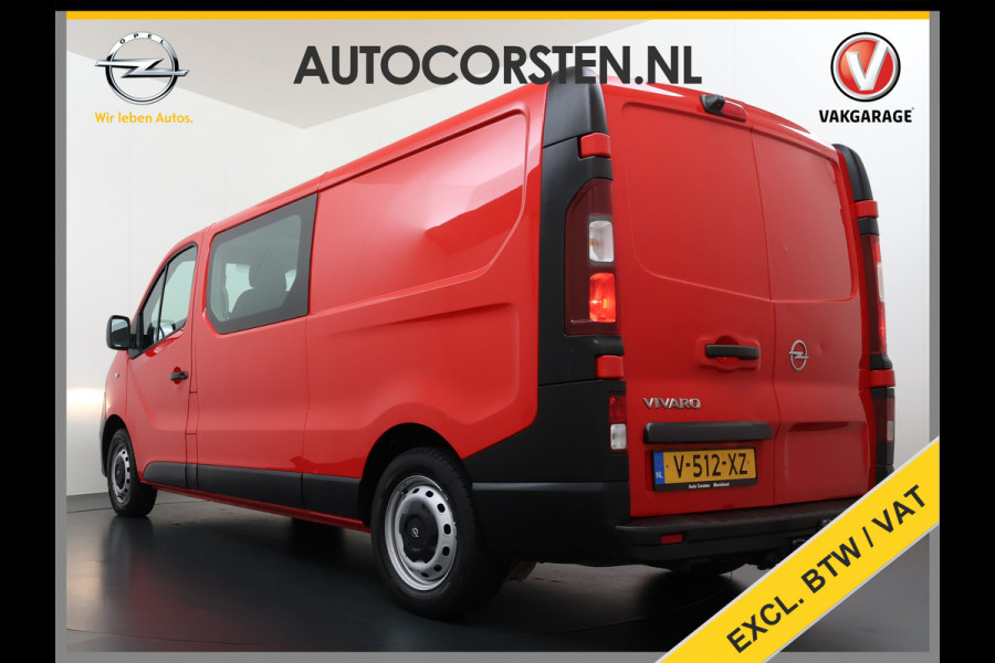 Opel Vivaro D126PK DC 5-Pers. Dubbele Cabine Navi Camera EURO 6 L2H1 Airco Trekhaak Cruise Control Pdc Sport EcoFlex 1.6CDTI Betonplex Vloer Wandbetimmering Schuifdeur 1e Eigenaar Origineel Nederlandse Auto