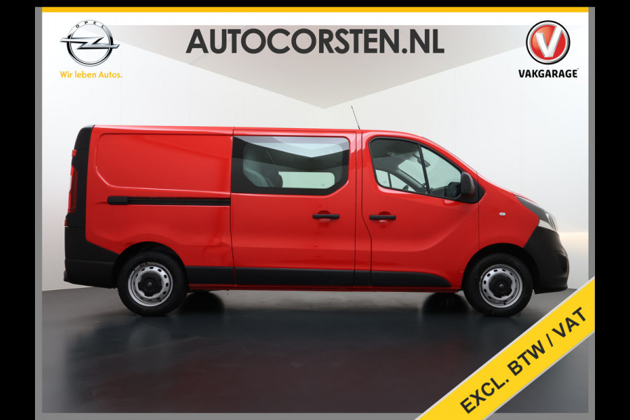Opel Vivaro D126PK DC 5-Pers. Dubbele Cabine Navi Camera EURO 6 L2H1 Airco Trekhaak Cruise Control Pdc Sport EcoFlex 1.6CDTI Betonplex Vloer Wandbetimmering Schuifdeur 1e Eigenaar Origineel Nederlandse Auto
