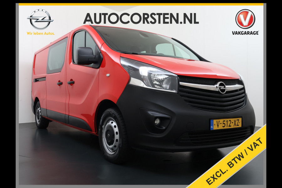 Opel Vivaro D126PK DC 5-Pers. Dubbele Cabine Navi Camera EURO 6 L2H1 Airco Trekhaak Cruise Control Pdc Sport EcoFlex 1.6CDTI Betonplex Vloer Wandbetimmering Schuifdeur 1e Eigenaar Origineel Nederlandse Auto