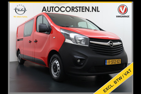 Opel Vivaro D126PK DC 5-Pers. Dubbele Cabine Navi Camera EURO 6 L2H1 Airco Trekhaak Cruise Control Pdc Sport EcoFlex 1.6CDTI Betonplex Vloer Wandbetimmering Schuifdeur 1e Eigenaar Origineel Nederlandse Auto