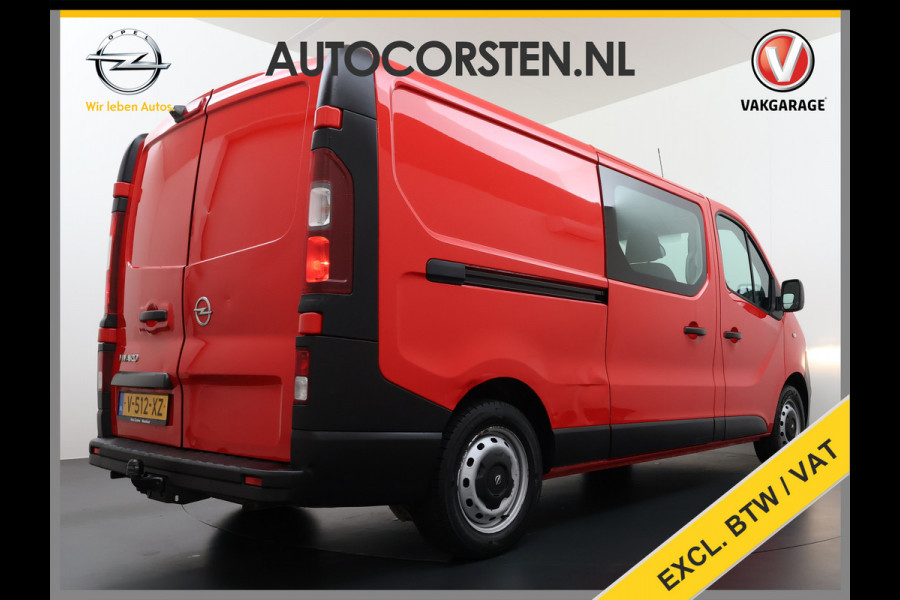Opel Vivaro D126PK DC 5-Pers. Dubbele Cabine Navi Camera EURO 6 L2H1 Airco Trekhaak Cruise Control Pdc Sport EcoFlex 1.6CDTI Betonplex Vloer Wandbetimmering Schuifdeur 1e Eigenaar Origineel Nederlandse Auto