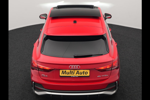Audi Q3 Sportback 45 TFSI e S Line Plug In Hybrid 245pk Dealer O.H PHEV | Panodak | Adaptive Cruise | Lederen Sportstoelen Memory & Verwarmd | Sfeerverlichting | Camera | Virtual | Blis | Navigatie | DAB |