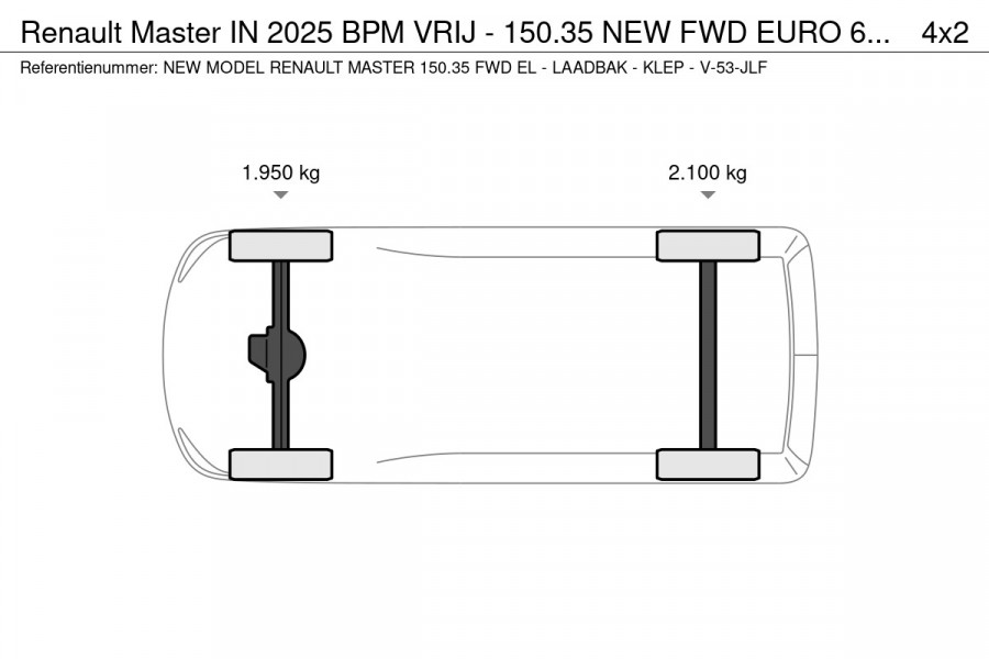 Renault Master IN 2025 BPM VRIJ - 150.35 NEW FWD EURO 6 EL - LAADBAK & LAADKLEP - V-53-JLF