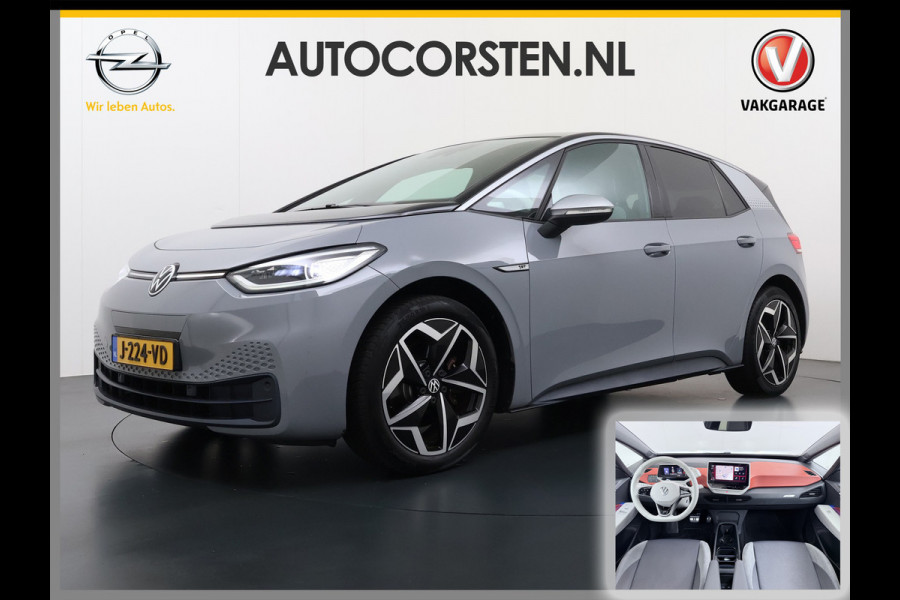 Volkswagen ID.3 First Plus 58kWh Apple Carplay Android Auto Adap.Cruise Lmv 19" Navi Camera Pdc Stoel+Stuurverwarming Keyless Advanced Matrix Led + Dynamisch Led Achterlicht en Isofix DAB Privacy Glas Rijstrooksensor SOH 89% Origineel Nederlandse Auto