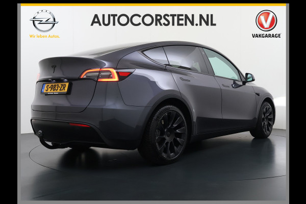 Tesla Model Y Trekhaak Camera's Pano-Dak LFP-Accu SOH 96% W-pomp Lmv 20" Ambient Interieur Verlichting Adap.Cruise Navi Ecc RWD Autopilot Stoel+Stuur+Achterbank Verwarming Elek.Achterklep Dodehoek detector Draadloze telefoonlader Origineel Nederlandse Auto 1.600KG Trekgewicht