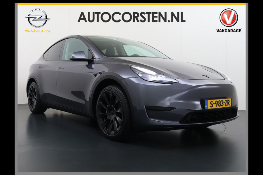 Tesla Model Y Trekhaak Camera's Pano-Dak LFP-Accu SOH 96% W-pomp Lmv 20" Ambient Interieur Verlichting Adap.Cruise Navi Ecc RWD Autopilot Stoel+Stuur+Achterbank Verwarming Elek.Achterklep Dodehoek detector Draadloze telefoonlader Origineel Nederlandse Auto 1.600KG Trekgewicht