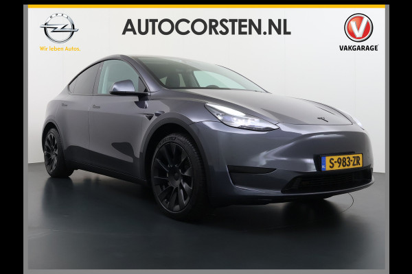 Tesla Model Y Trekhaak Camera's Pano-Dak LFP-Accu SOH 96% W-pomp Lmv 20" Ambient Interieur Verlichting Adap.Cruise Navi Ecc RWD Autopilot Stoel+Stuur+Achterbank Verwarming Elek.Achterklep Dodehoek detector Draadloze telefoonlader Origineel Nederlandse Auto 1.600KG Trekgewicht