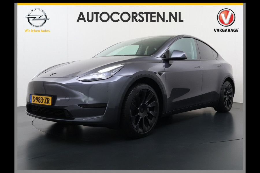Tesla Model Y Trekhaak Camera's Pano-Dak LFP-Accu SOH 96% W-pomp Lmv 20" Ambient Interieur Verlichting Adap.Cruise Navi Ecc RWD Autopilot Stoel+Stuur+Achterbank Verwarming Elek.Achterklep Dodehoek detector Draadloze telefoonlader Origineel Nederlandse Auto 1.600KG Trekgewicht