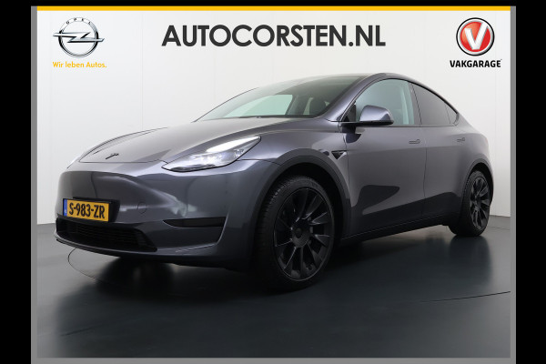 Tesla Model Y Trekhaak Camera's Pano-Dak LFP-Accu SOH 96% W-pomp Lmv 20" Ambient Interieur Verlichting Adap.Cruise Navi Ecc RWD Autopilot Stoel+Stuur+Achterbank Verwarming Elek.Achterklep Dodehoek detector Draadloze telefoonlader Origineel Nederlandse Auto 1.600KG Trekgewicht
